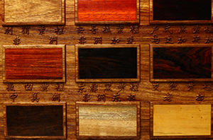 各类宝贵木料样品观赏